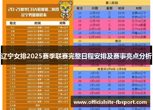 辽宁女排2025赛季联赛完整日程安排及赛事亮点分析